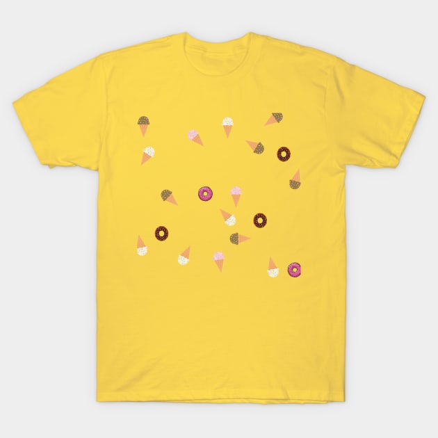 Ice Cream and Doughnuts T-Shirt by madmonkey